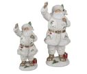 Voir la slide Décoration Noël figurine Père Noël blanc doré houx polyrésine H31cm