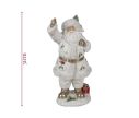 See slide Christmas decoration Santa Claus figurine white gold holly polyresin H31cm