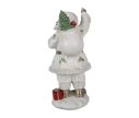 Voir la slide Décoration Noël figurine Père Noël blanc doré houx polyrésine H31cm