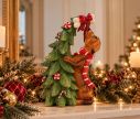 Voir la slide Décoration Noël figurine teckel marron écharpe rayée sapin vert sucres d'orge os ruban rouge L23 x l16 x H32cm