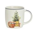 Voir la slide Mug porcelaine blanc panier de Noël sapin bougie bois 400ml