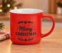 Voir la slide Mug faïence rouge Merry Christmas sapin cadeau cloche 330ml
