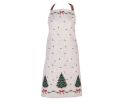 See slide Christmas kitchen apron beige trees red bows holly 70x85cm
