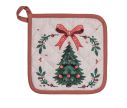 Voir la slide Manique cuisine Noël beige sapin nœud rouge houx 20x20cm