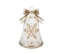 Voir la slide Décoration Noël cloche blanche dorée flocon nœud Ø18 x H26cm