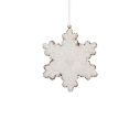 Voir la slide Suspension Noël flocon de neige blanc pailleté pain d'épices H10cm