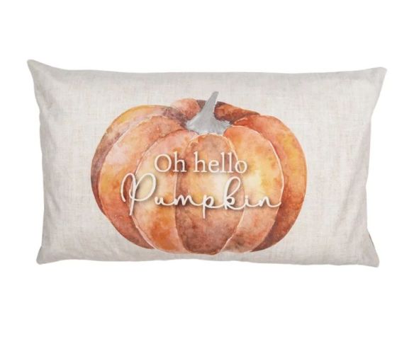 Autumn decorative cushion Hello Pumpkin pumpkin brown plaid reversible 30x50cm