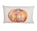 See slide Autumn decorative cushion Hello Pumpkin pumpkin brown plaid reversible 30x50cm