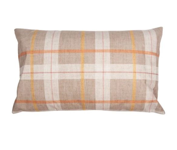 Autumn decorative cushion Hello Pumpkin pumpkin brown plaid reversible 30x50cm