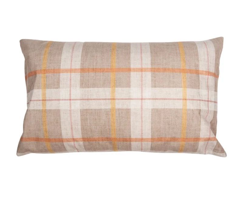 Autumn decorative cushion Hello Pumpkin pumpkin brown plaid reversible 30x50cm