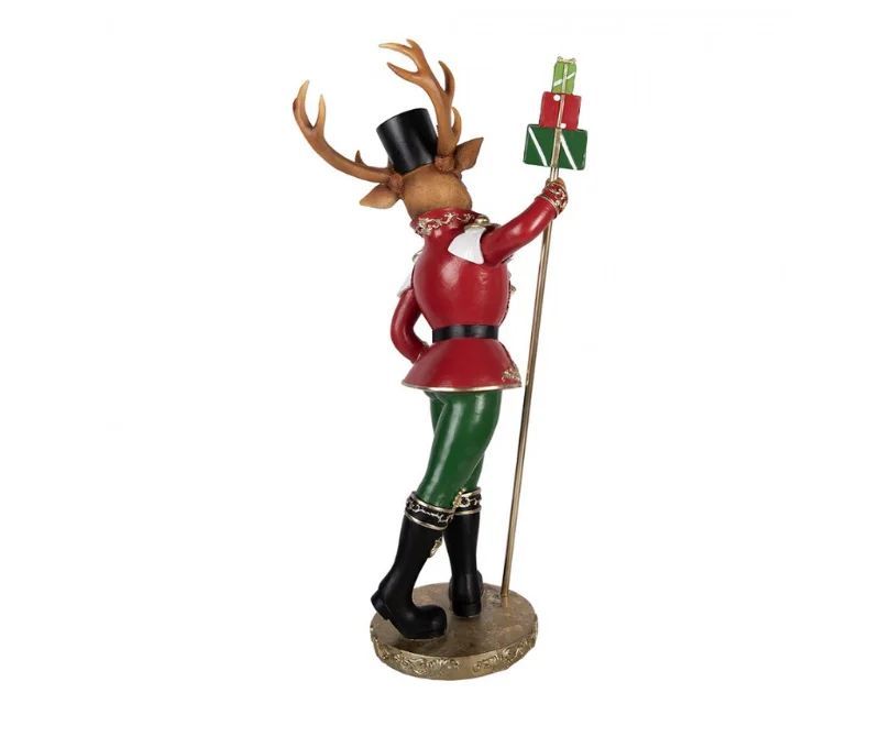 Christmas decoration prestige stag soldier red gold uniform gifts L29 x H61cm