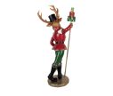 See slide Christmas decoration prestige stag soldier red gold uniform gifts L29 x H61cm