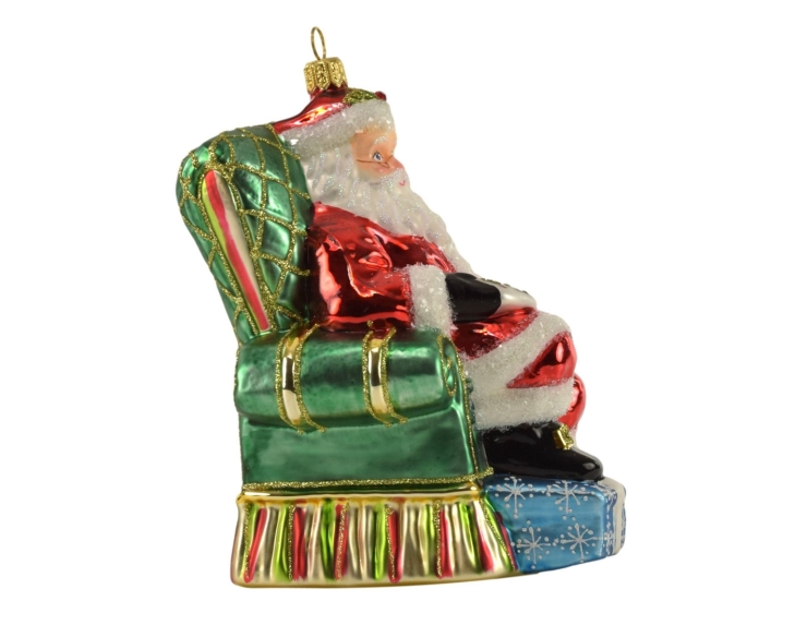 Suspension Père-Noël fauteuil verre soufflé H 18cm Suspension Père-Noël fauteuil verre soufflé H 18cm