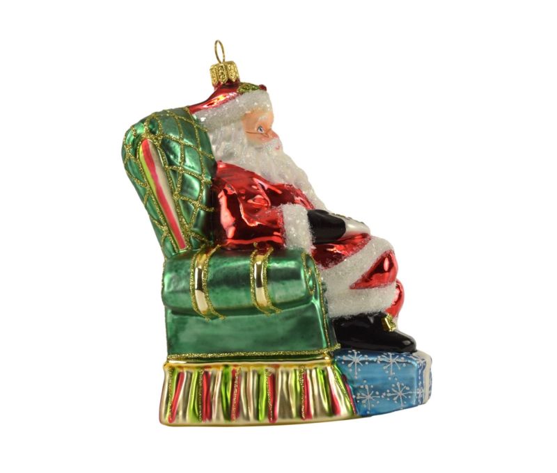 Suspension Père-Noël fauteuil verre soufflé H 18cm