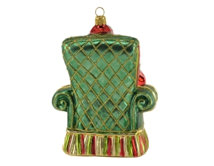 Suspension Père-Noël fauteuil verre soufflé H 18cm Suspension Père-Noël fauteuil verre soufflé H 18cm