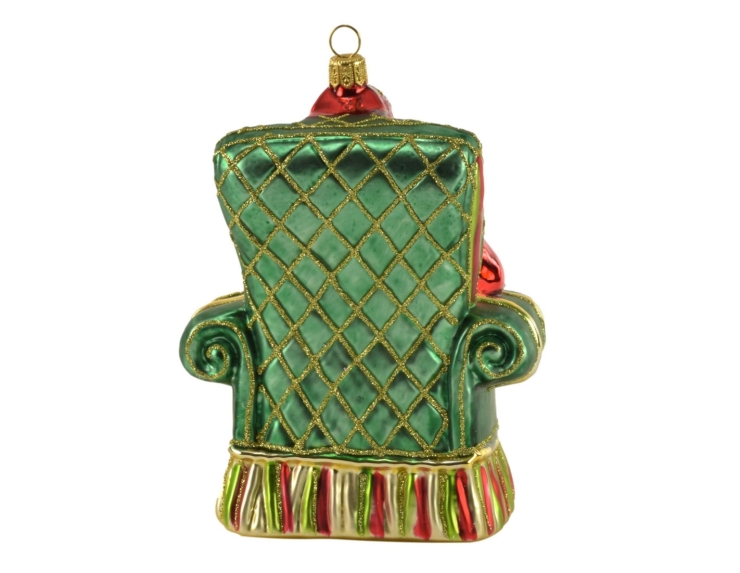 Suspension Père-Noël fauteuil verre soufflé H 18cm Suspension Père-Noël fauteuil verre soufflé H 18cm