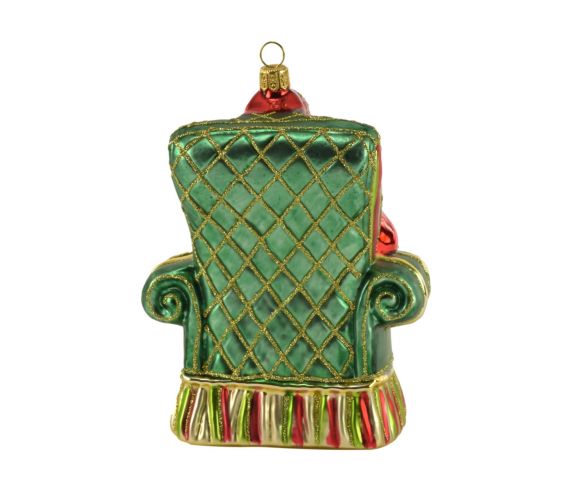 Suspension Père-Noël fauteuil verre soufflé H 18cm