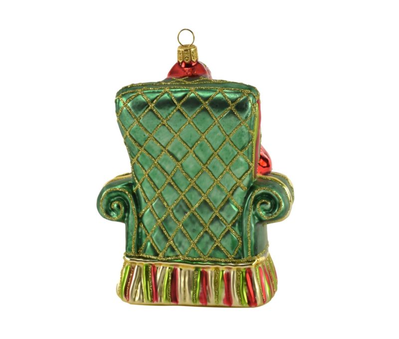 Suspension Père-Noël fauteuil verre soufflé H 18cm