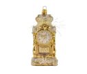Voir la slide Suspension verre soufflé horloge comtoise champagne doré plumes naturelles décoration main sapin Noël H14cm