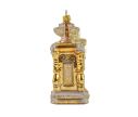 Voir la slide Suspension verre soufflé horloge comtoise champagne doré plumes naturelles décoration main sapin Noël H14cm