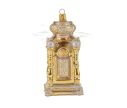 Voir la slide Suspension verre soufflé horloge comtoise champagne doré plumes naturelles décoration main sapin Noël H14cm