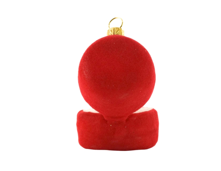 Suspension de Noël originale écrin rouge bague de fiançailles en verre soufflé H8 cm
