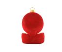 Voir la slide Suspension Noël verre soufflé écrin rouge velours ouvert intérieur blanc pailleté bague fiançailles dorée diamant imitation H8cm