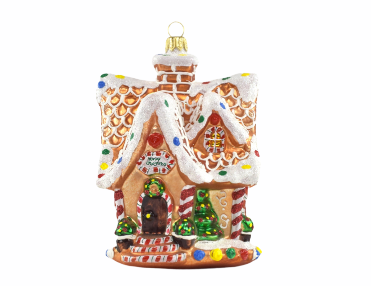 Suspension de Noël maison en pain d'épice verre soufflé H 16cm