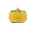Voir la slide Suspension de Noël macaron jaune, verre soufflé. Made in Europe, hauteur : 6cm