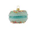 Voir la slide Décoration Noël verre soufflé macaron turquoise ganache granulés colorés multicolores H6cm