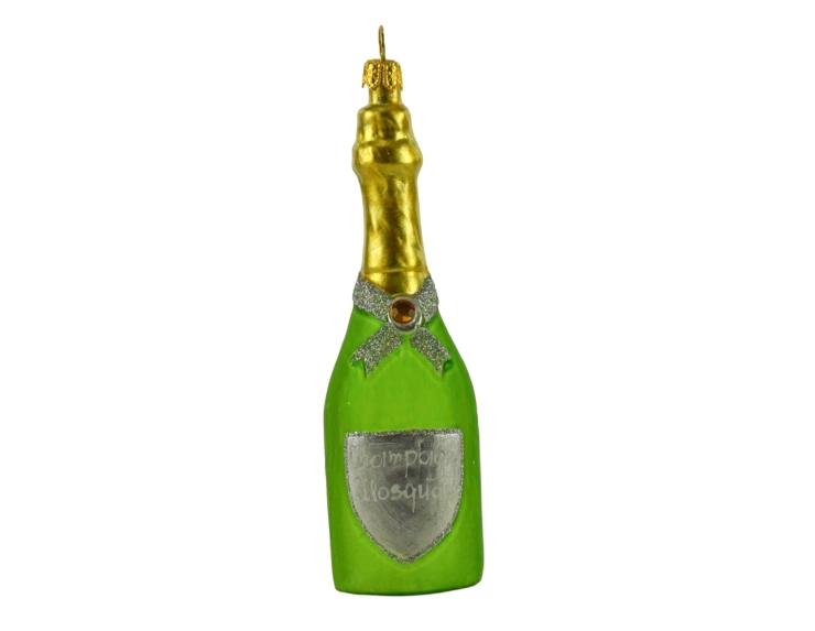 Boule de Noël bouteille champagne H13cm