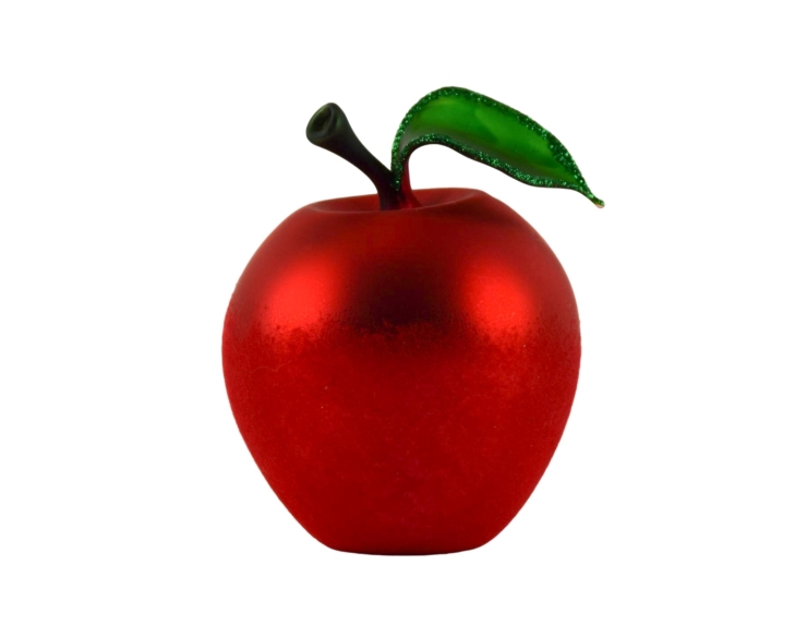 Pomme rouge décorative en verre...