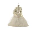 See slide Boule de Noël originale robe blanche verre soufflé H 13cm