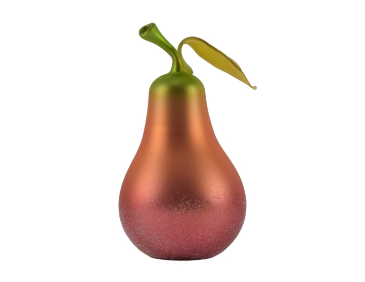 Décoration à poser poire mauve en verre