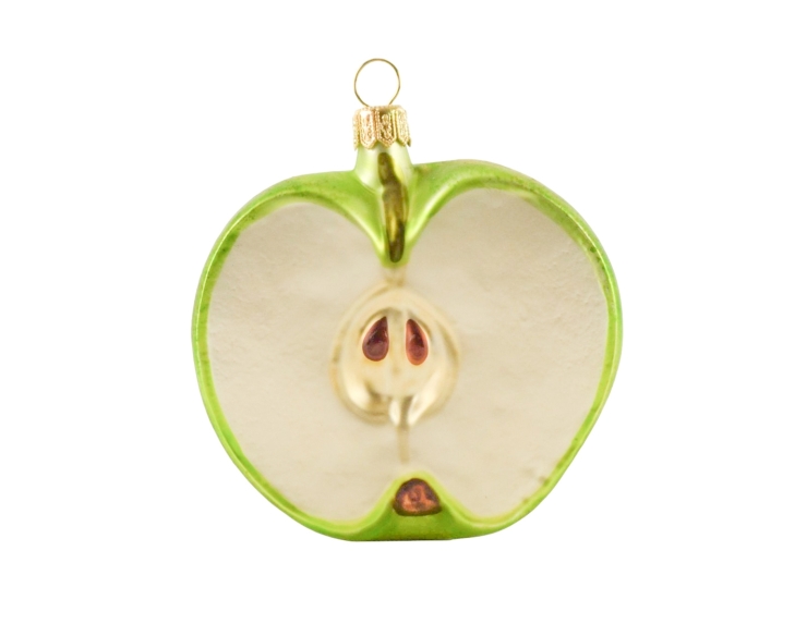 Suspension demi pomme verte verre soufflé
