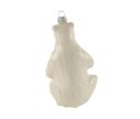 Voir la slide Suspension Noël verre soufflé ours polaire blanc brillant nacré position assise griffes argentées H15cm