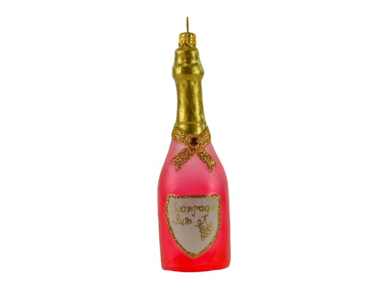 boule de noël bouteille champagne rouge