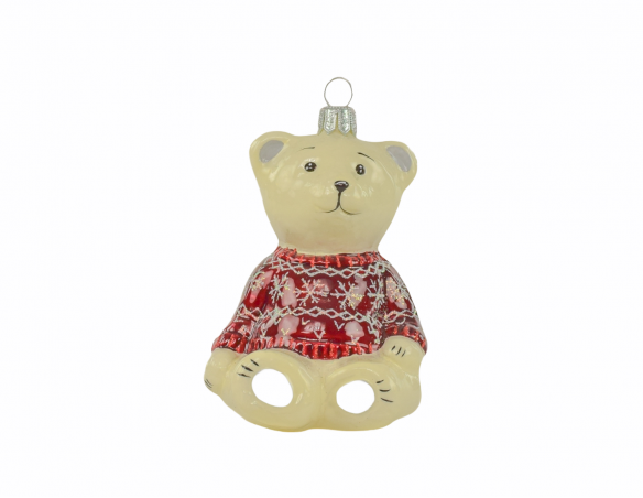 boule ourson pull rouge