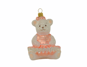 boule de noel ourson rose mon premier noel ballerine