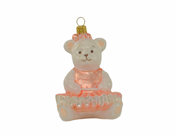 boule de noel ourson rose mon premier noel ballerine