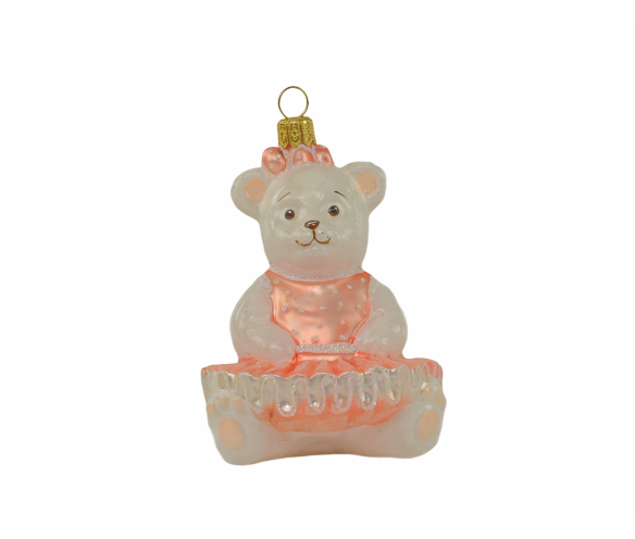 boule de noel ourson rose mon premier noel ballerine