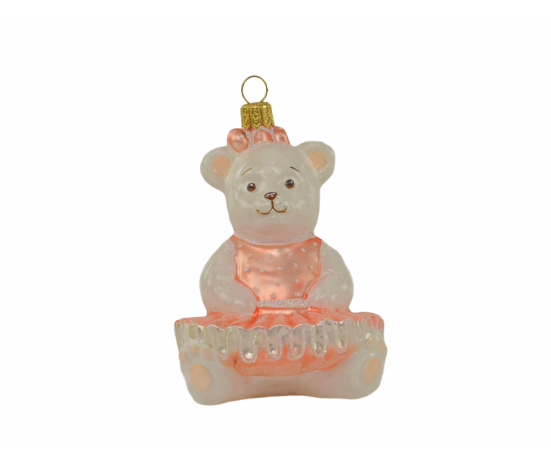 boule de noel ourson rose mon premier noel ballerine