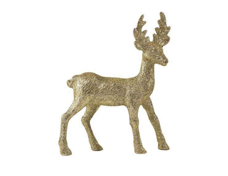 Décoration renne champagne H 18cm