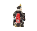 Voir la slide Suspension Noël verre soufflé Père Noël barbe blanche blouson cuir noir casque moto rouge argentée scintillante H10cm