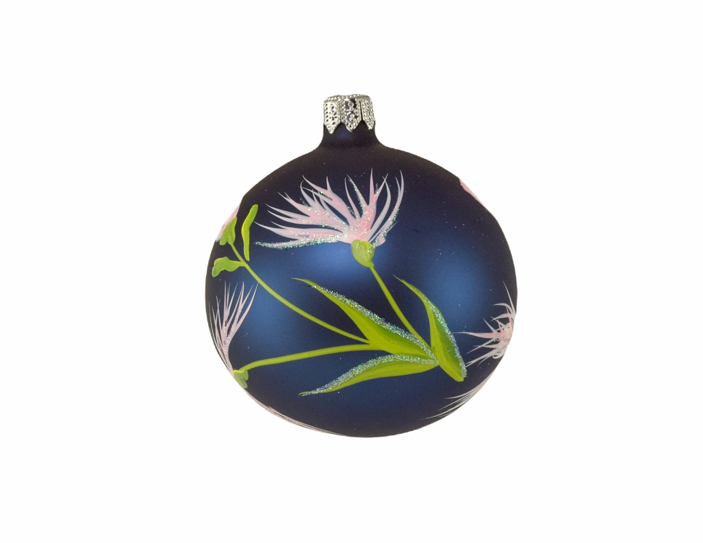 Boule printanière découpage verre soufflé 100 mm