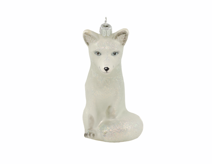 Boule de Noël renard blanc à...