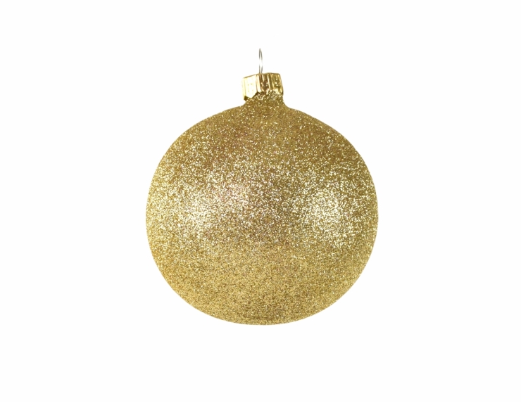 Boule de Noël dorée pailletée 8 cm