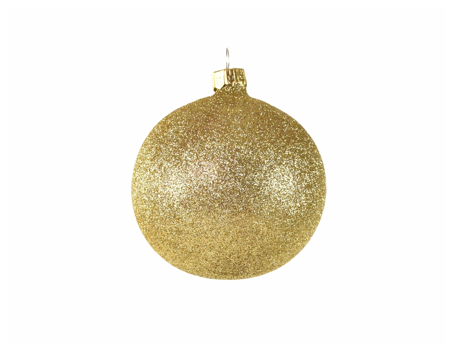Boule de Noël dorée pailletée 8 cm
