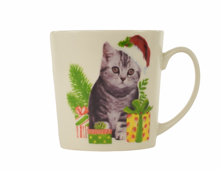 Mug de Noël chaton avec cadeaux H...