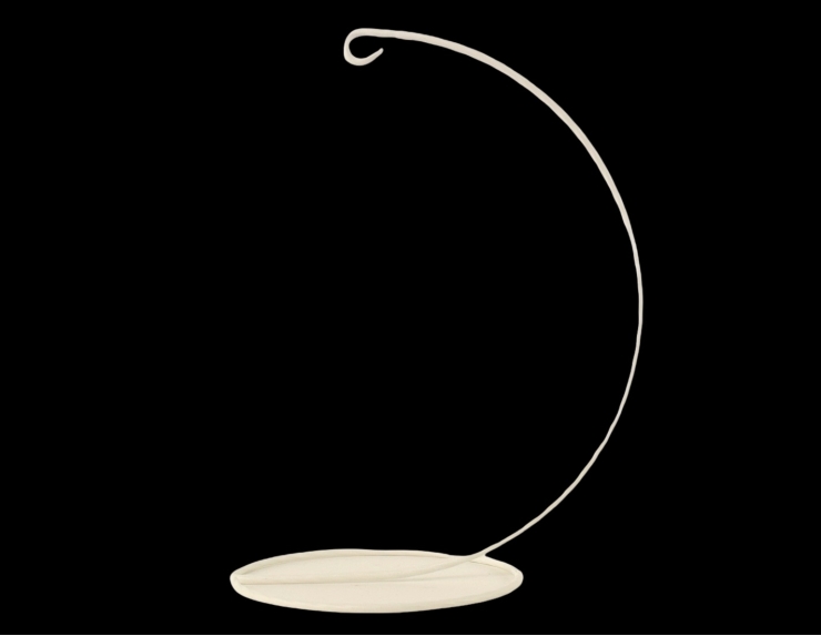Support pour boule de Noël blanc effet torsadé H20cm